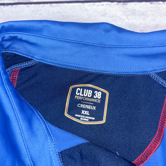 Club 38 Cremieux Performance Blue Polo Shirt Mens XXL Short Sleeve Golf Casualx - Picture 8 of 11